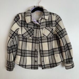 Weatherproof Kids Plaid Jacket in Black and Cream